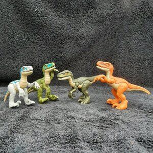 Fisher Price Imaginext Jurassic World Raptor Dinosaur Toy Figure Lot (4)